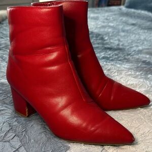 96. Sugar Bold Red Ankle Booties